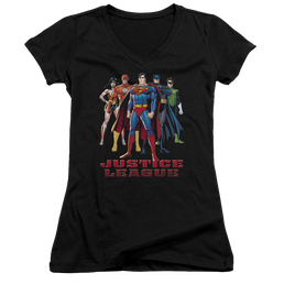 Justice League In League Juniors V-Neck T-Shirt Juniors V-Neck T-Shirt Justice League   