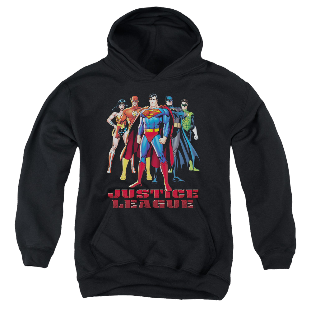 Justice League In League - Youth Hoodie Youth Hoodie (Ages 8-12) Justice League   