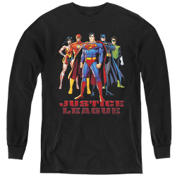 Justice League In League - Youth Long Sleeve T-Shirt Youth Long Sleeve T-Shirt Justice League   