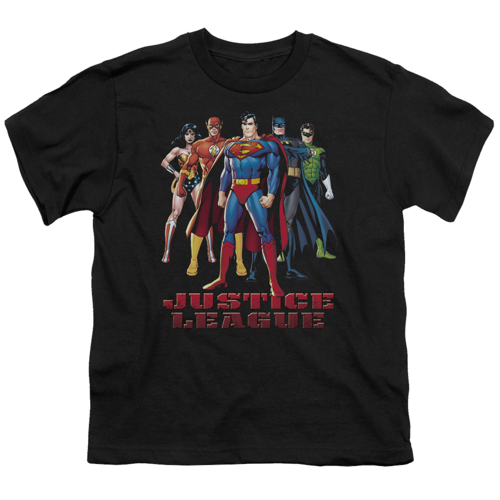 Justice League In League - Youth T-Shirt Youth T-Shirt (Ages 8-12) Justice League   