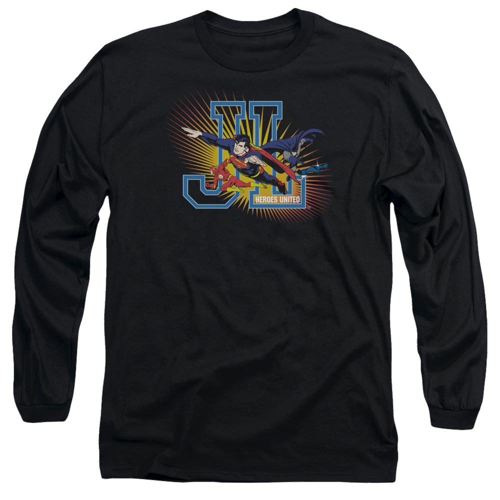 Justice League Heroes United Men's Long Sleeve T-Shirt Men's Long Sleeve T-Shirt Justice League   