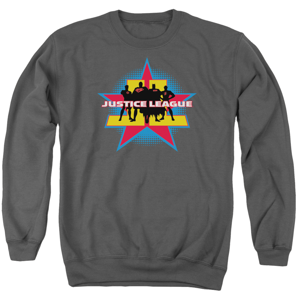 Justice League Stand Tall Men's Crewneck Sweatshirt Men's Crewneck Sweatshirt Justice League   