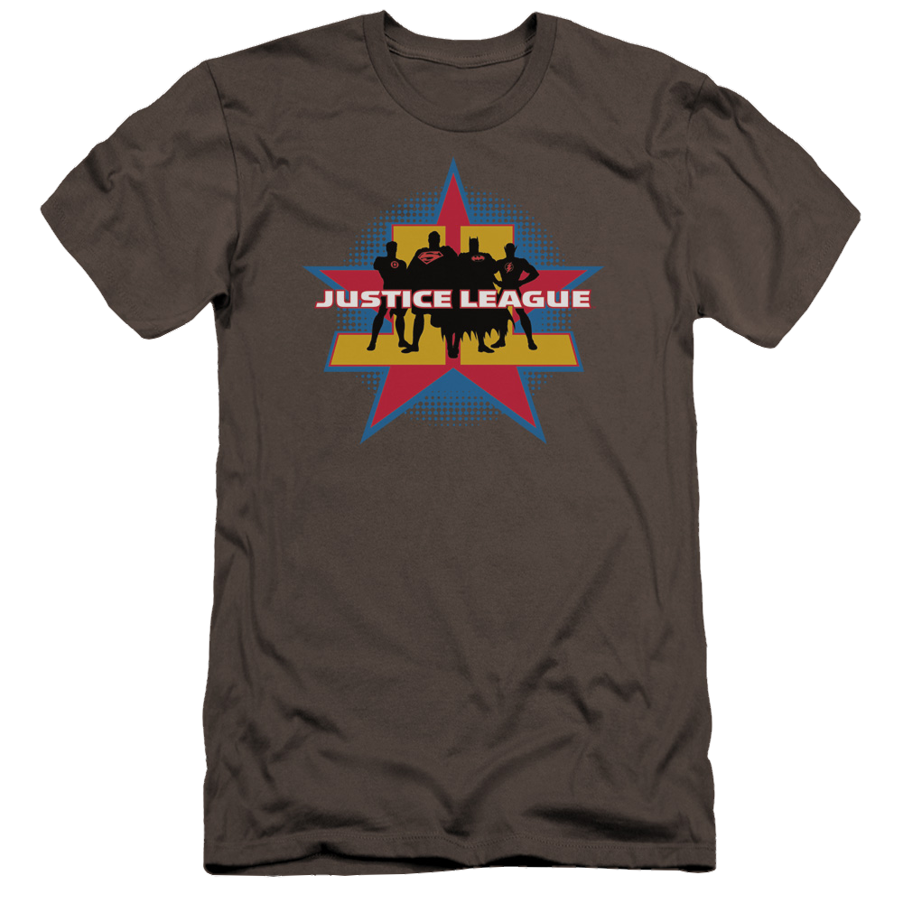 Justice League Stand Tall Men's Premium Slim Fit T-Shirt Men's Premium Slim Fit T-Shirt Justice League   
