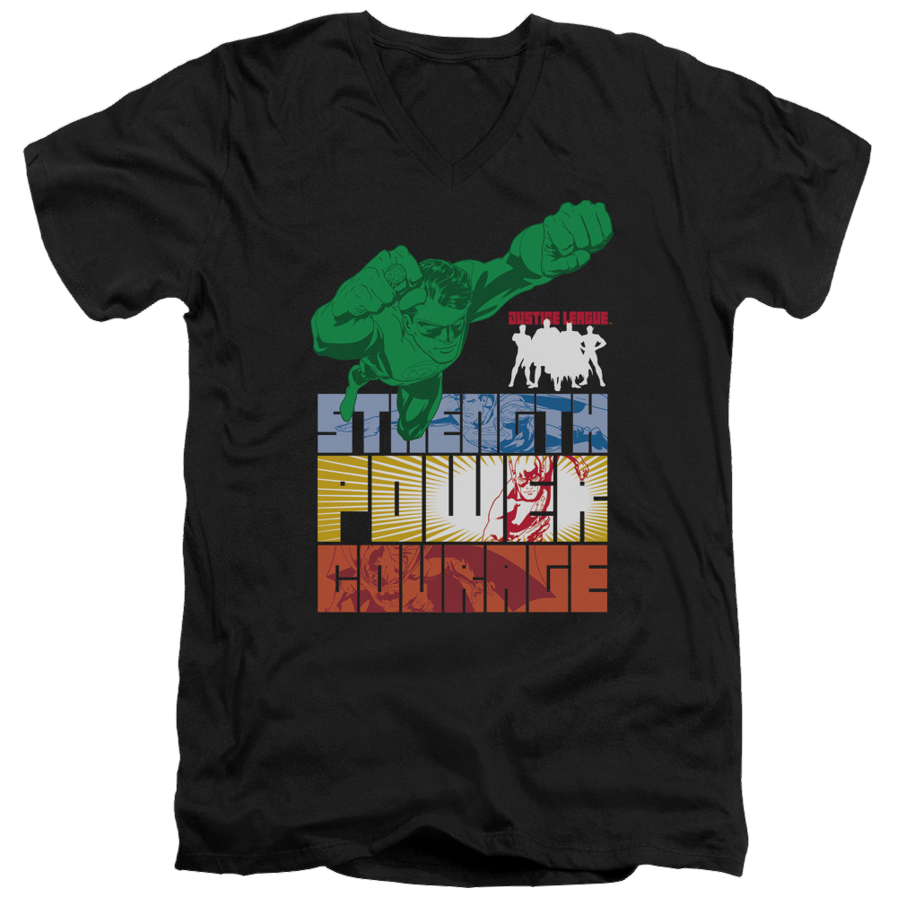 Justice League Heroic Qualities Men's V-Neck T-Shirt Men's V-Neck T-Shirt Justice League   