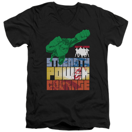 Justice League Heroic Qualities Men's V-Neck T-Shirt Men's V-Neck T-Shirt Justice League   