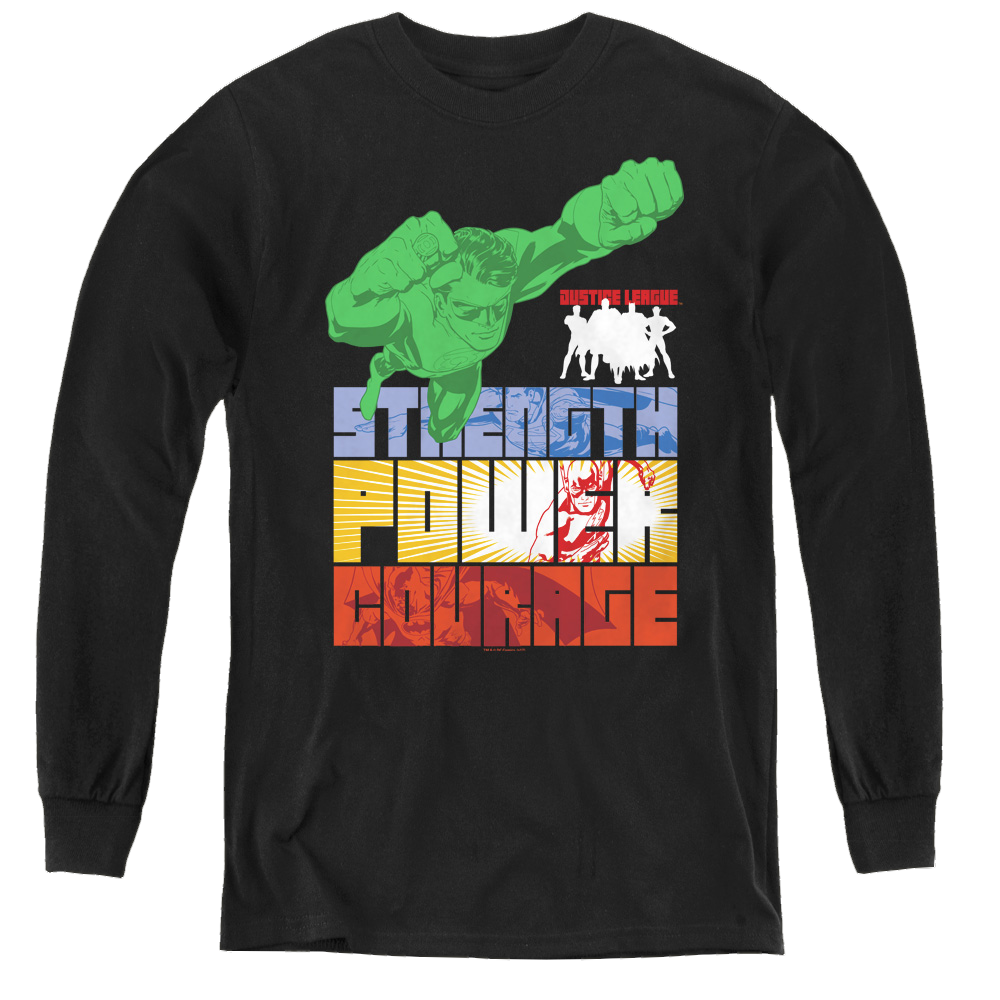 Justice League Heroic Qualities - Youth Long Sleeve T-Shirt Youth Long Sleeve T-Shirt Justice League   