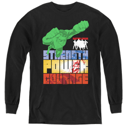 Justice League Heroic Qualities - Youth Long Sleeve T-Shirt Youth Long Sleeve T-Shirt Justice League   