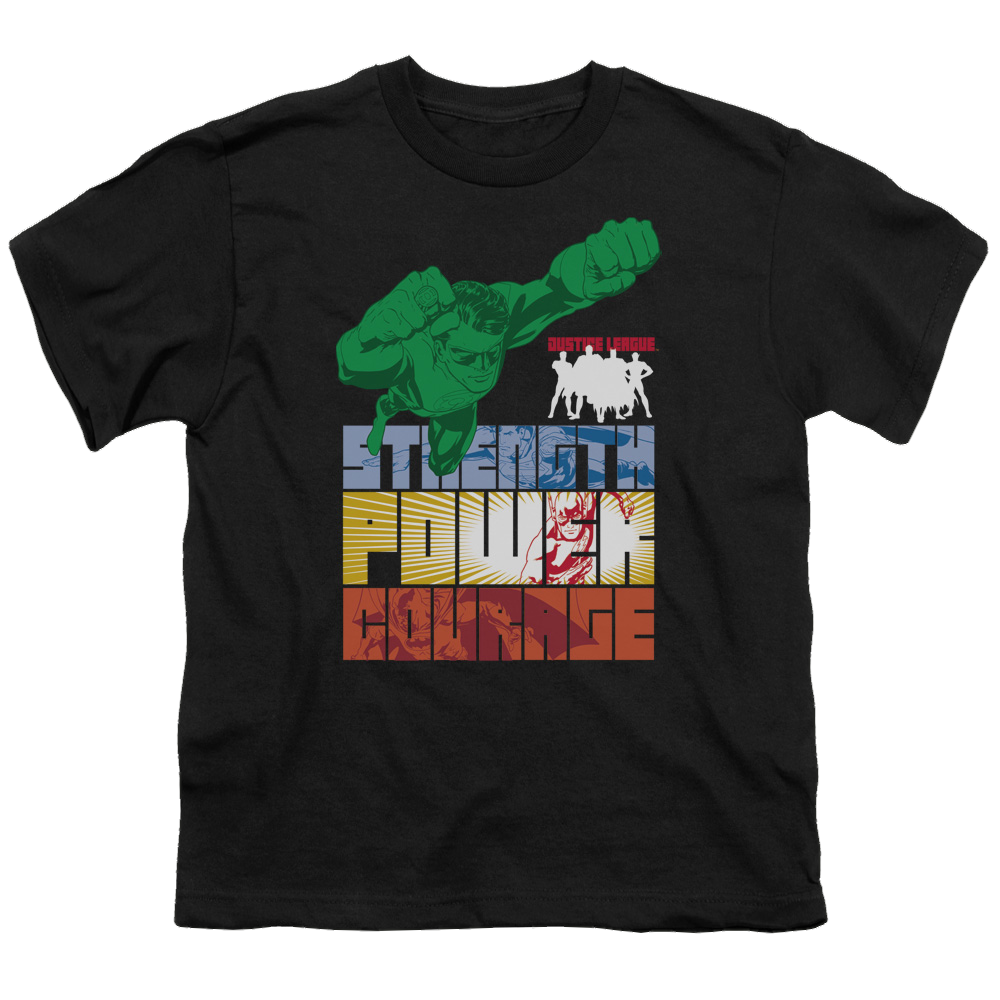Justice League Heroic Qualities - Youth T-Shirt Youth T-Shirt (Ages 8-12) Justice League   