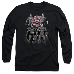 Justice League Shades Of Gray Men's Long Sleeve T-Shirt Men's Long Sleeve T-Shirt Justice League   