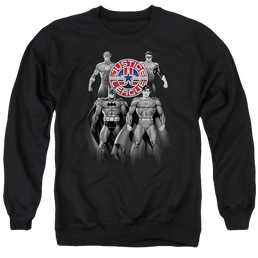 Justice League Shades Of Gray Men's Crewneck Sweatshirt Men's Crewneck Sweatshirt Justice League   