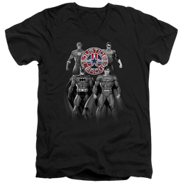 Justice League Shades Of Gray Men's V-Neck T-Shirt Men's V-Neck T-Shirt Justice League   