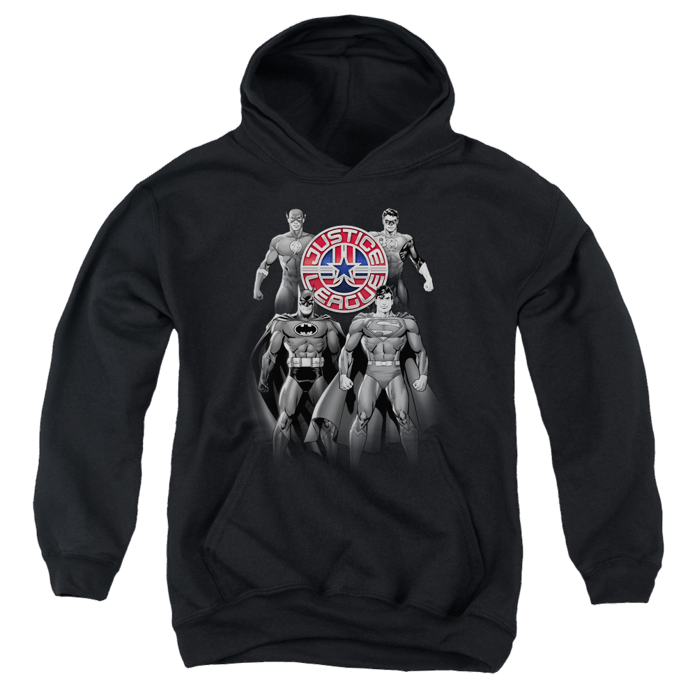 Justice League Shades Of Gray - Youth Hoodie Youth Hoodie (Ages 8-12) Justice League   