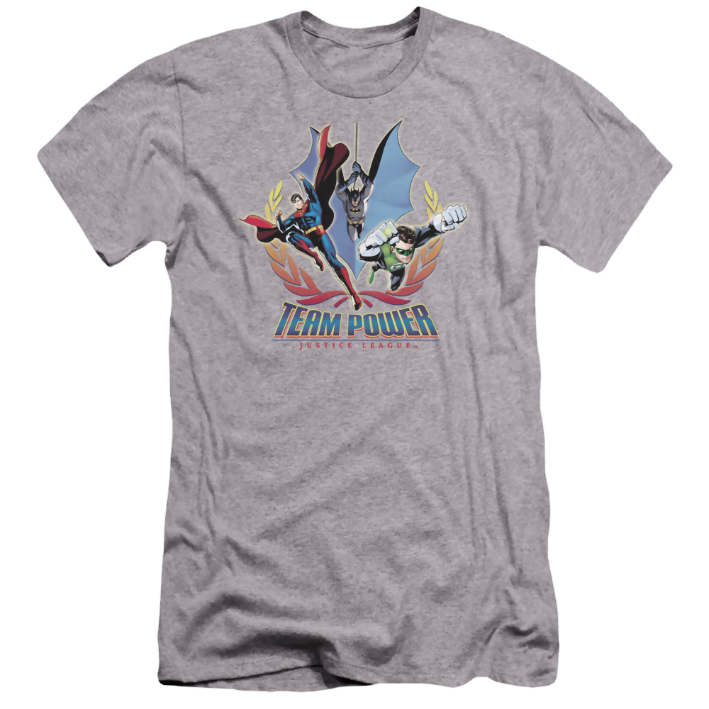 Justice League Team Power Men's Premium Slim Fit T-Shirt Men's Premium Slim Fit T-Shirt Justice League   