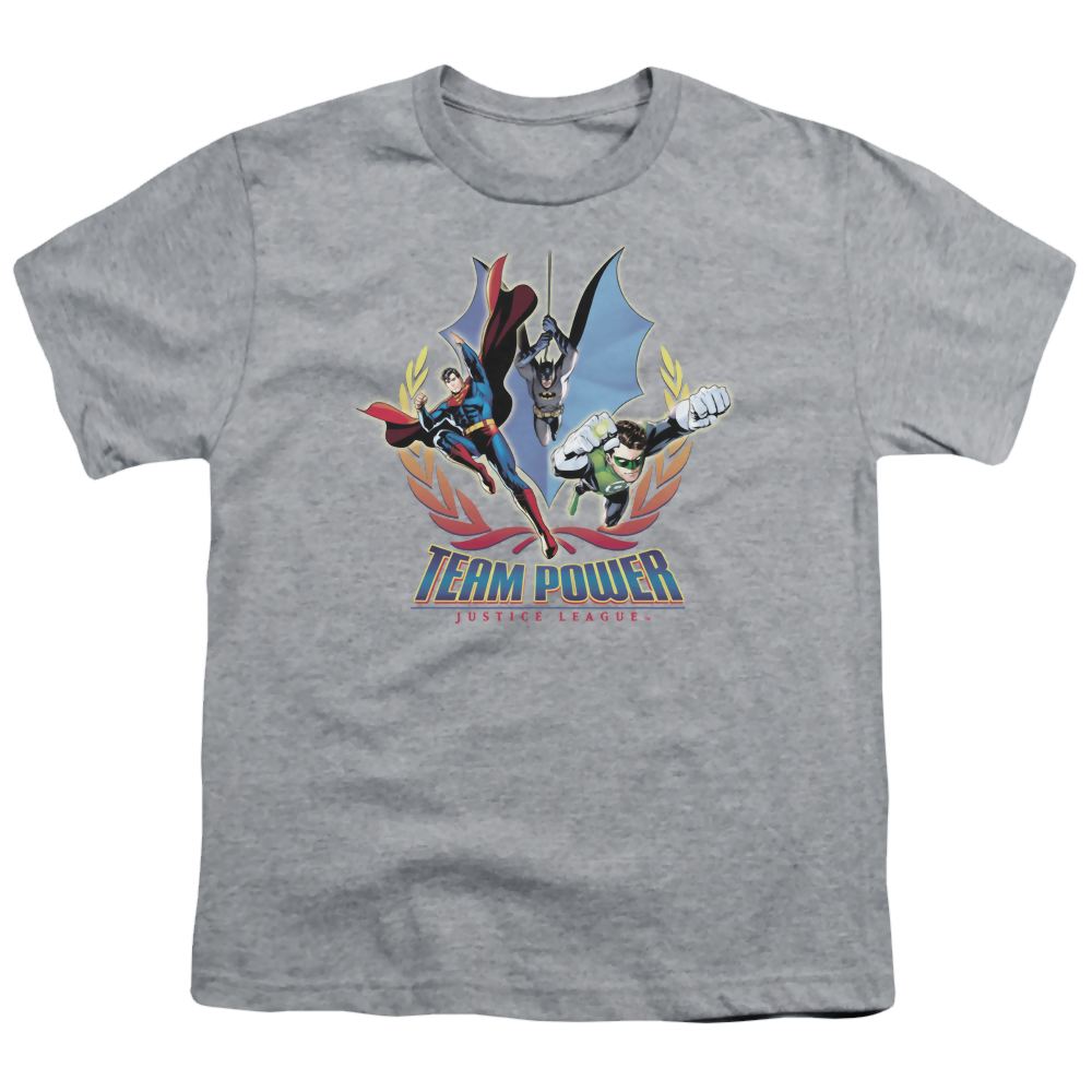 Justice League Team Power - Youth T-Shirt Youth T-Shirt (Ages 8-12) Justice League   