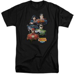 Justice League Group Portrait Men's Tall Fit T-Shirt Men's Tall Fit T-Shirt Justice League   