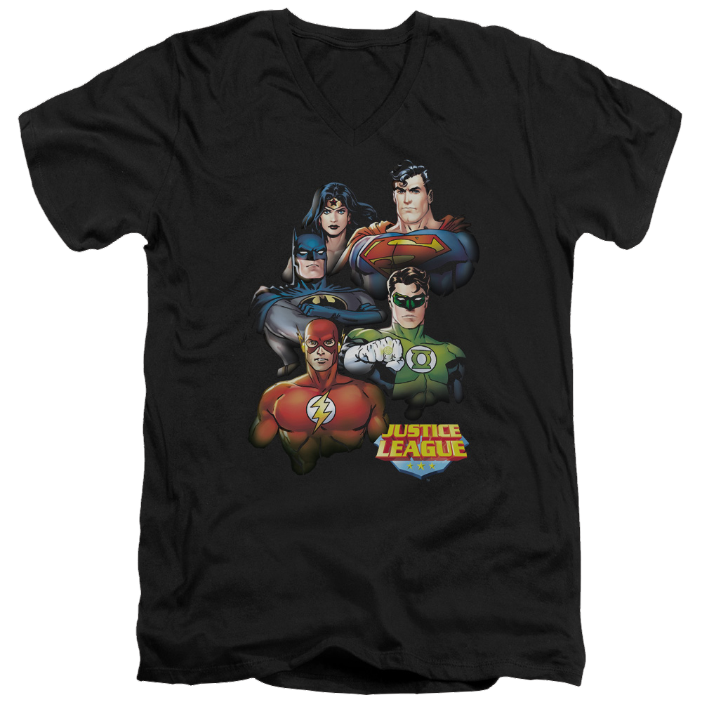 Justice League Group Portrait Men's V-Neck T-Shirt Men's V-Neck T-Shirt Justice League   