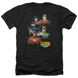 Justice League Group Portrait Men's Heather T-Shirt Men's Heather T-Shirt Justice League   