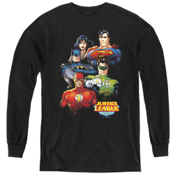 Justice League Group Portrait - Youth Long Sleeve T-Shirt Youth Long Sleeve T-Shirt Justice League   