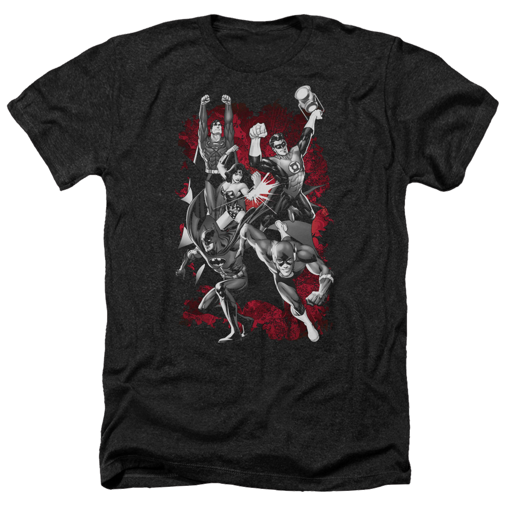 Justice League Jla Explosion Men's Heather T-Shirt Men's Heather T-Shirt Justice League   