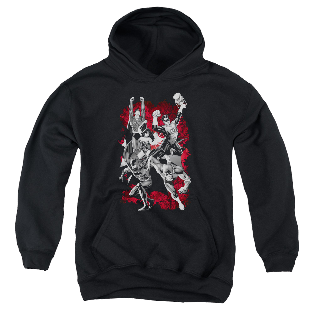 Justice League Jla Explosion - Youth Hoodie Youth Hoodie (Ages 8-12) Justice League   