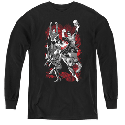 Justice League Jla Explosion - Youth Long Sleeve T-Shirt Youth Long Sleeve T-Shirt Justice League   