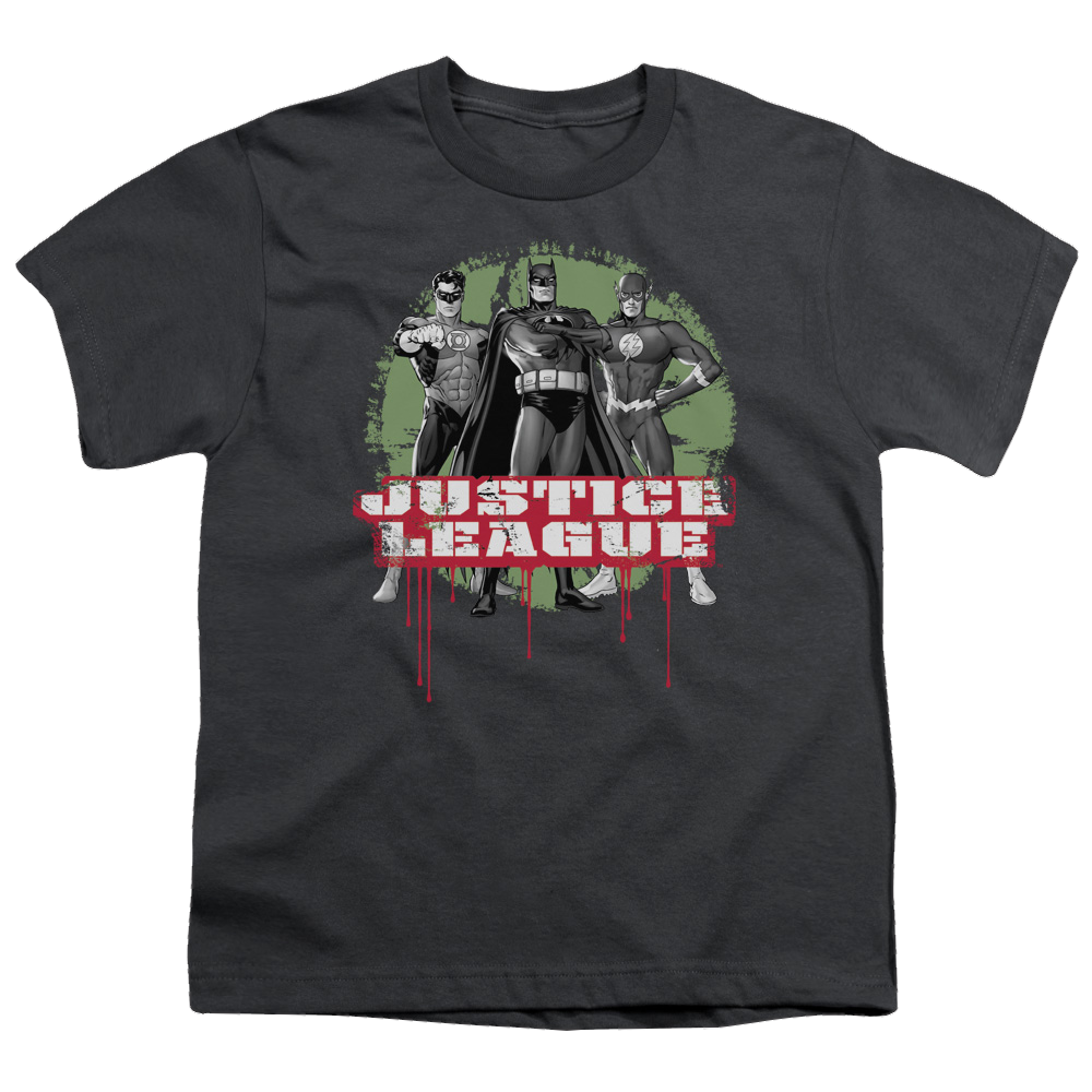 Justice League Jla Trio - Youth T-Shirt Youth T-Shirt (Ages 8-12) Justice League   