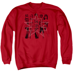 Justice League Five Stars Men's Crewneck Sweatshirt Men's Crewneck Sweatshirt Justice League   