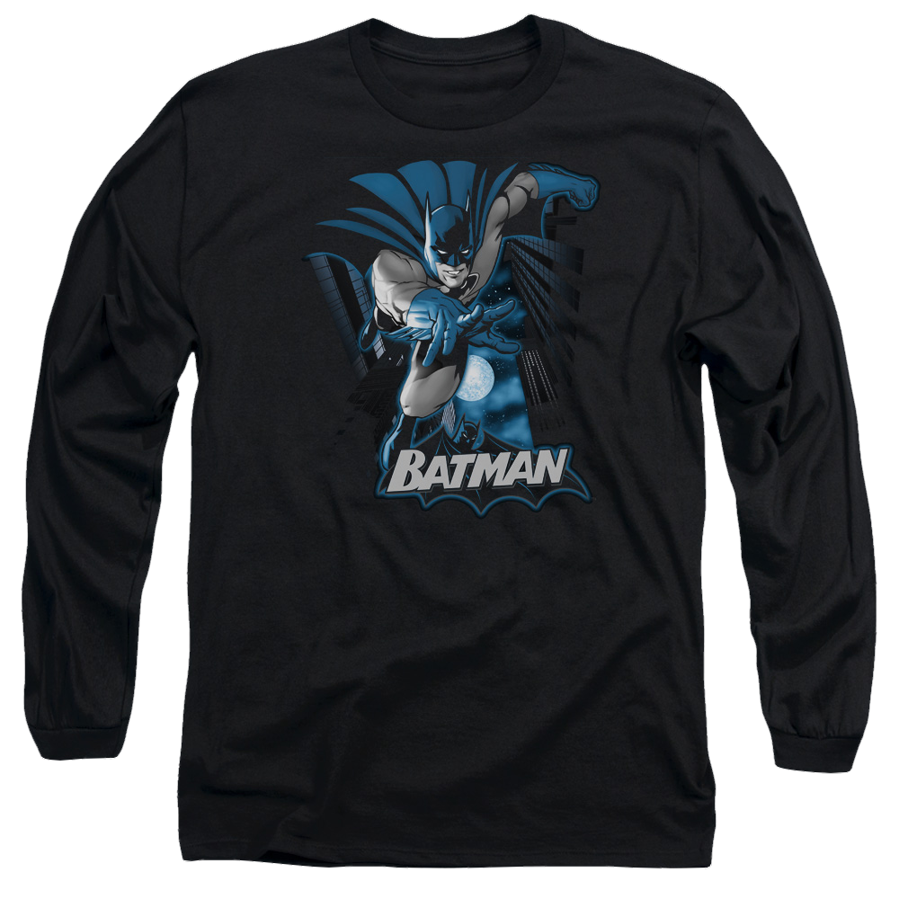Justice League Batman Blue & Gray Men's Long Sleeve T-Shirt Men's Long Sleeve T-Shirt Batman   