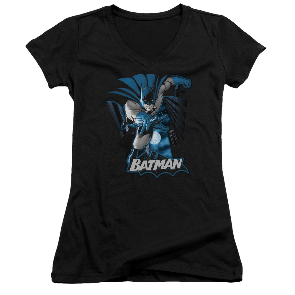 Justice League Batman Blue & Gray Juniors V-Neck T-Shirt Juniors V-Neck T-Shirt Batman   