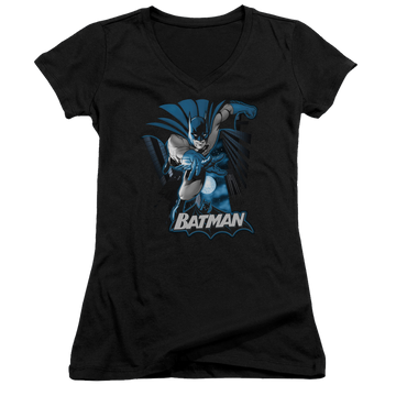 Justice League Batman Blue & Gray Juniors V-Neck T-Shirt Juniors V-Neck T-Shirt Batman   