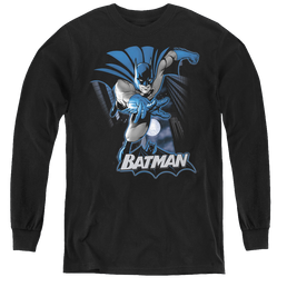 Dc Batman Batman Blue & Gray - Youth Long Sleeve T-Shirt Youth Long Sleeve T-Shirt Batman   