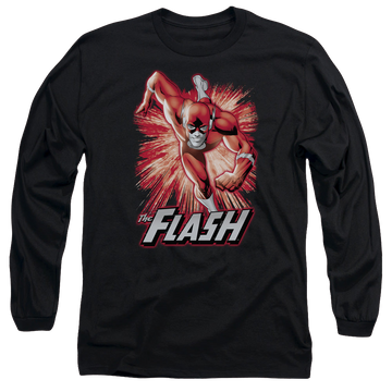 Black men's long sleeve t-shirt with Flash Red & Gray graphic
