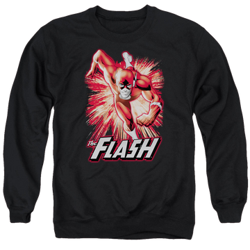Black men's crewneck sweatshirt with Flash Red & Gray graphic