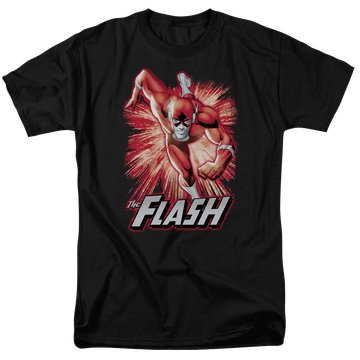 Black men's regular fit t-shirt with Flash Red & Gray graphic