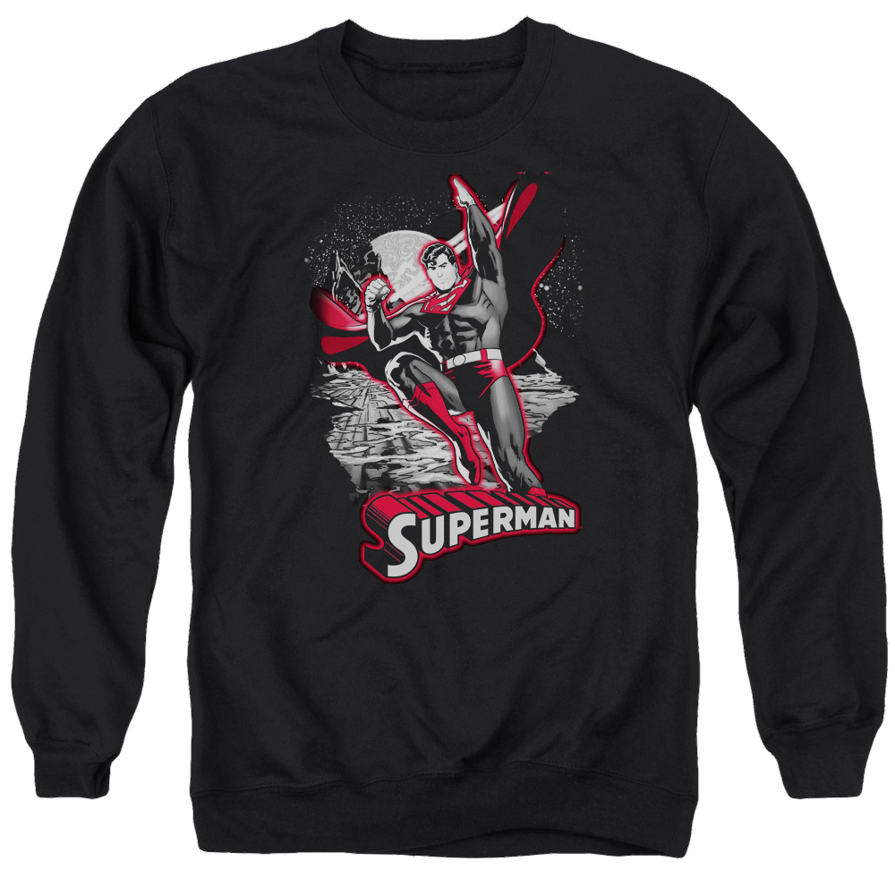 Justice League Superman Red &amp; Gray Men's Crewneck Sweatshirt Men's Crewneck Sweatshirt Superman   