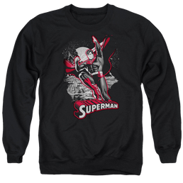 Justice League Superman Red &amp; Gray Men's Crewneck Sweatshirt Men's Crewneck Sweatshirt Superman   