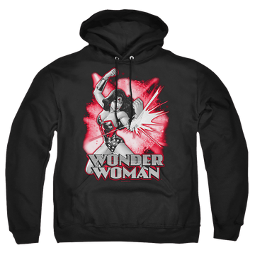 Justice League Wonder Woman Red &amp; Gray Pullover Hoodie Pullover Hoodie Wonder Woman   