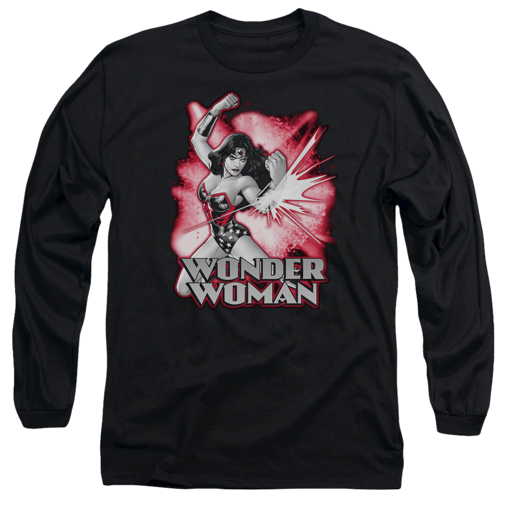 Justice League Wonder Woman Red & Gray Men's Long Sleeve T-Shirt Men's Long Sleeve T-Shirt Wonder Woman   