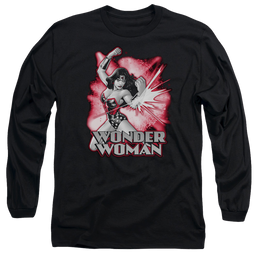 Justice League Wonder Woman Red & Gray Men's Long Sleeve T-Shirt Men's Long Sleeve T-Shirt Wonder Woman   