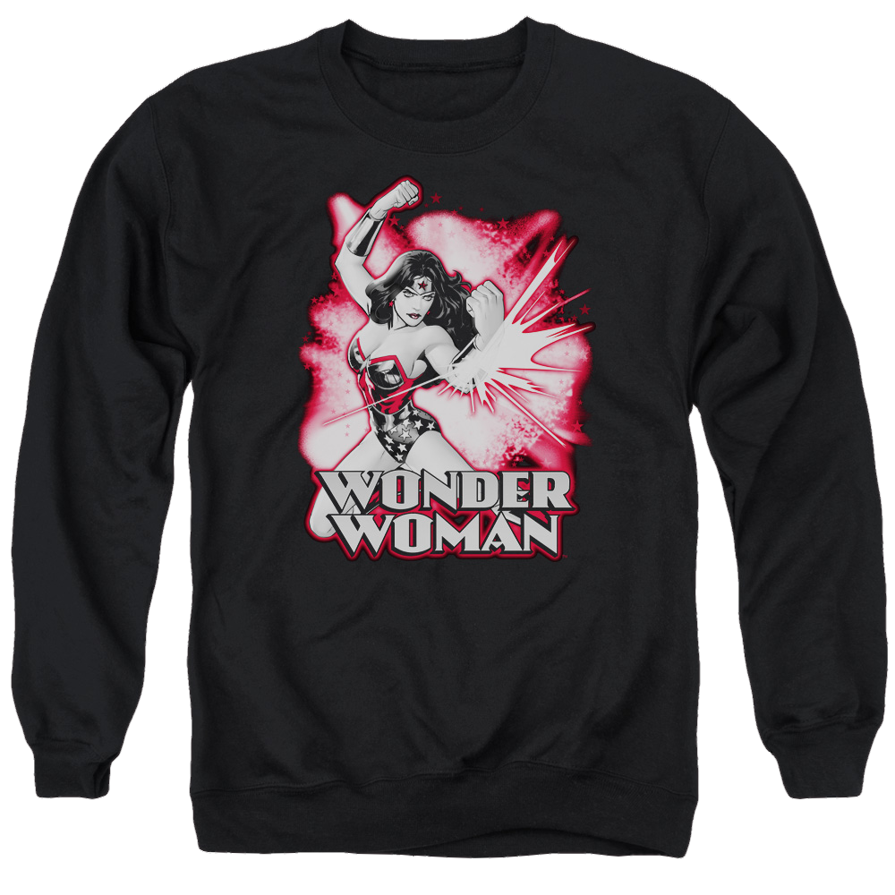 Justice League Wonder Woman Red &amp; Gray Men's Crewneck Sweatshirt Men's Crewneck Sweatshirt Wonder Woman   