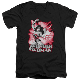 Justice League Wonder Woman Red & Gray Men's V-Neck T-Shirt Men's V-Neck T-Shirt Wonder Woman   