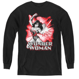 Wonder Woman Wonder Woman Red & Gray - Youth Long Sleeve T-Shirt Youth Long Sleeve T-Shirt Wonder Woman   