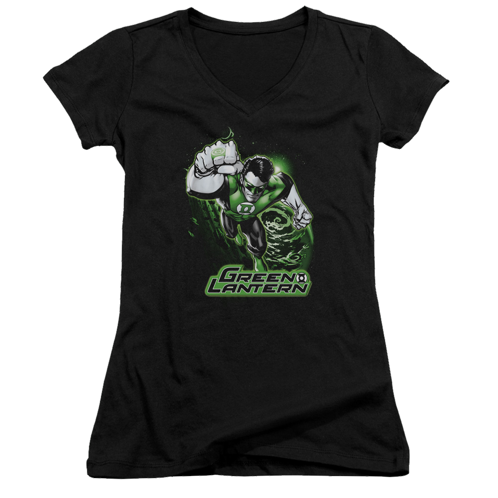Green Lantern Green Lantern Green & Gray - Juniors V-Neck T-Shirt Juniors V-Neck T-Shirt Green Lantern   