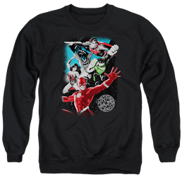 Justice League Galactic Attack Men's Crewneck Sweatshirt Men's Crewneck Sweatshirt Justice League   