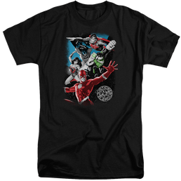 Justice League Galactic Attack Men's Tall Fit T-Shirt Men's Tall Fit T-Shirt Justice League   