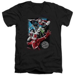 Justice League Galactic Attack Men's V-Neck T-Shirt Men's V-Neck T-Shirt Justice League   