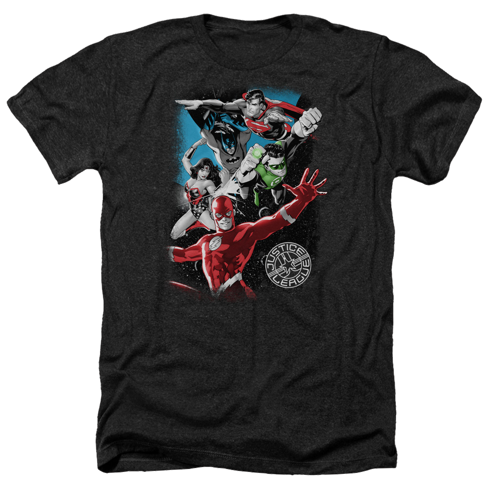 Justice League Galactic Attack Men's Heather T-Shirt Men's Heather T-Shirt Justice League   