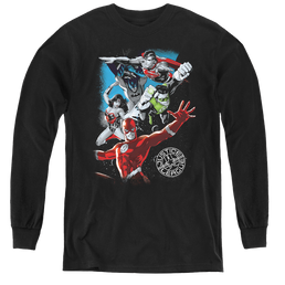 Justice League Galactic Attack - Youth Long Sleeve T-Shirt Youth Long Sleeve T-Shirt Justice League   