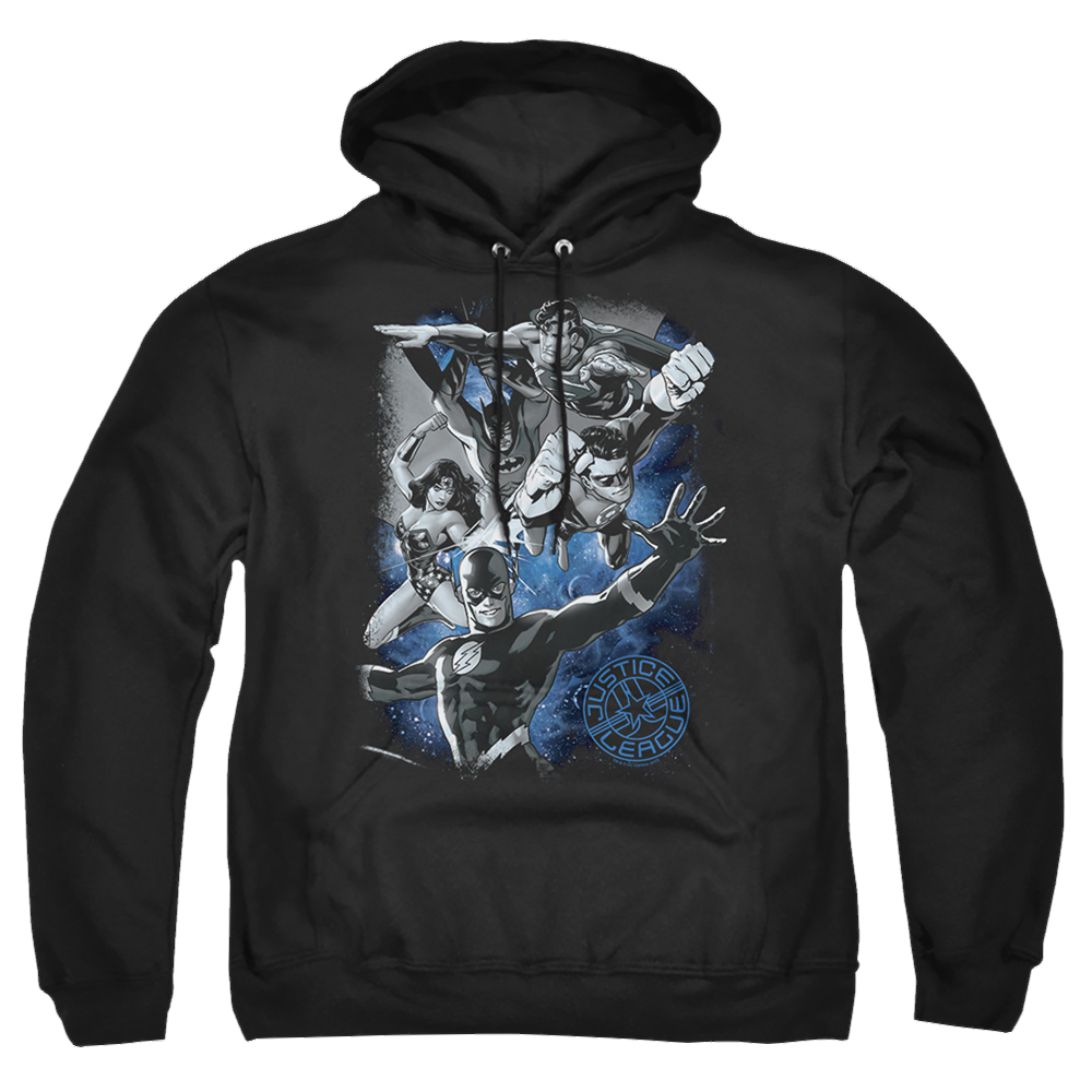 Justice League Galactic Attack Nebula Pullover Hoodie Pullover Hoodie Justice League   