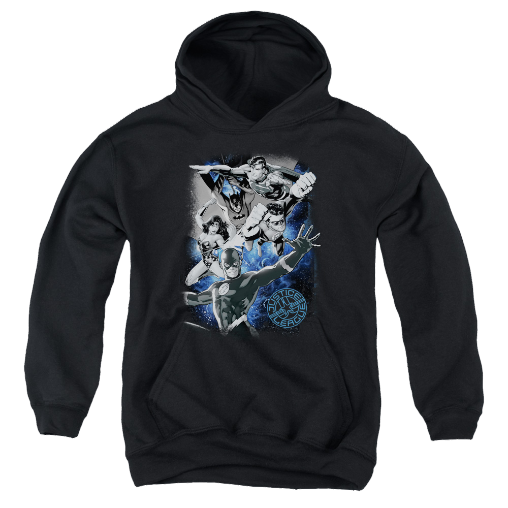 Justice League Galactic Attack Nebula - Youth Hoodie Youth Hoodie (Ages 8-12) Justice League   